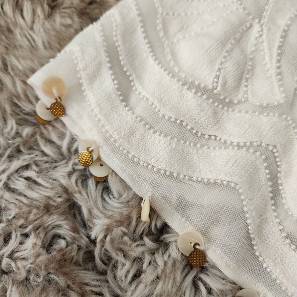 Free People Xandra Top in Ivory Strapless Beaded with Sequin Trim Women's Medium - Picture 4 of 13